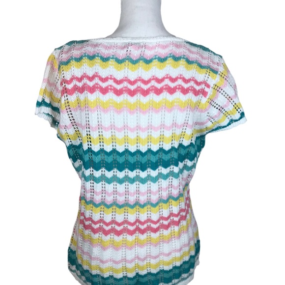 Vintage Lilly Pulitzer Crochet Sweater Cardigan Womens Size Large Beach EUC - Picture 3 of 9